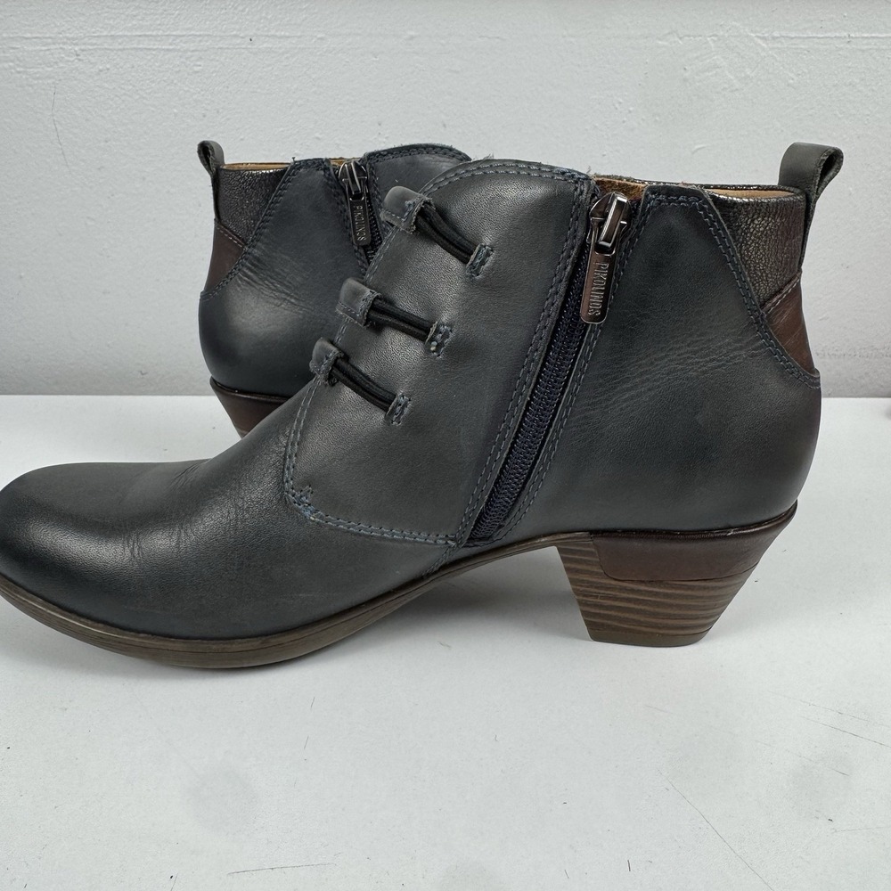 Womens Pikolinos Leather Ankle Boots Low Heel Zip Comfort Euro 38 - Picture 6 of 16